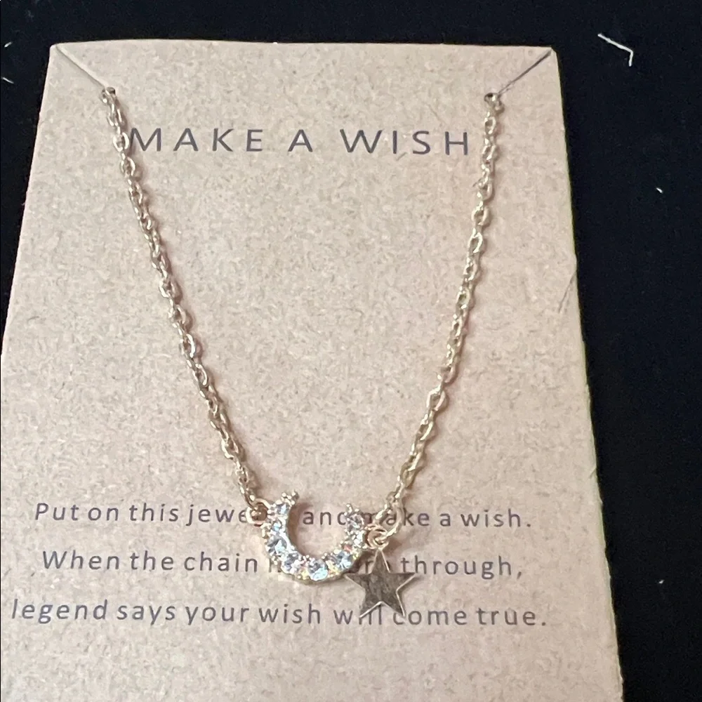 Gold Moon and Star Necklace - Picture 4 of 4